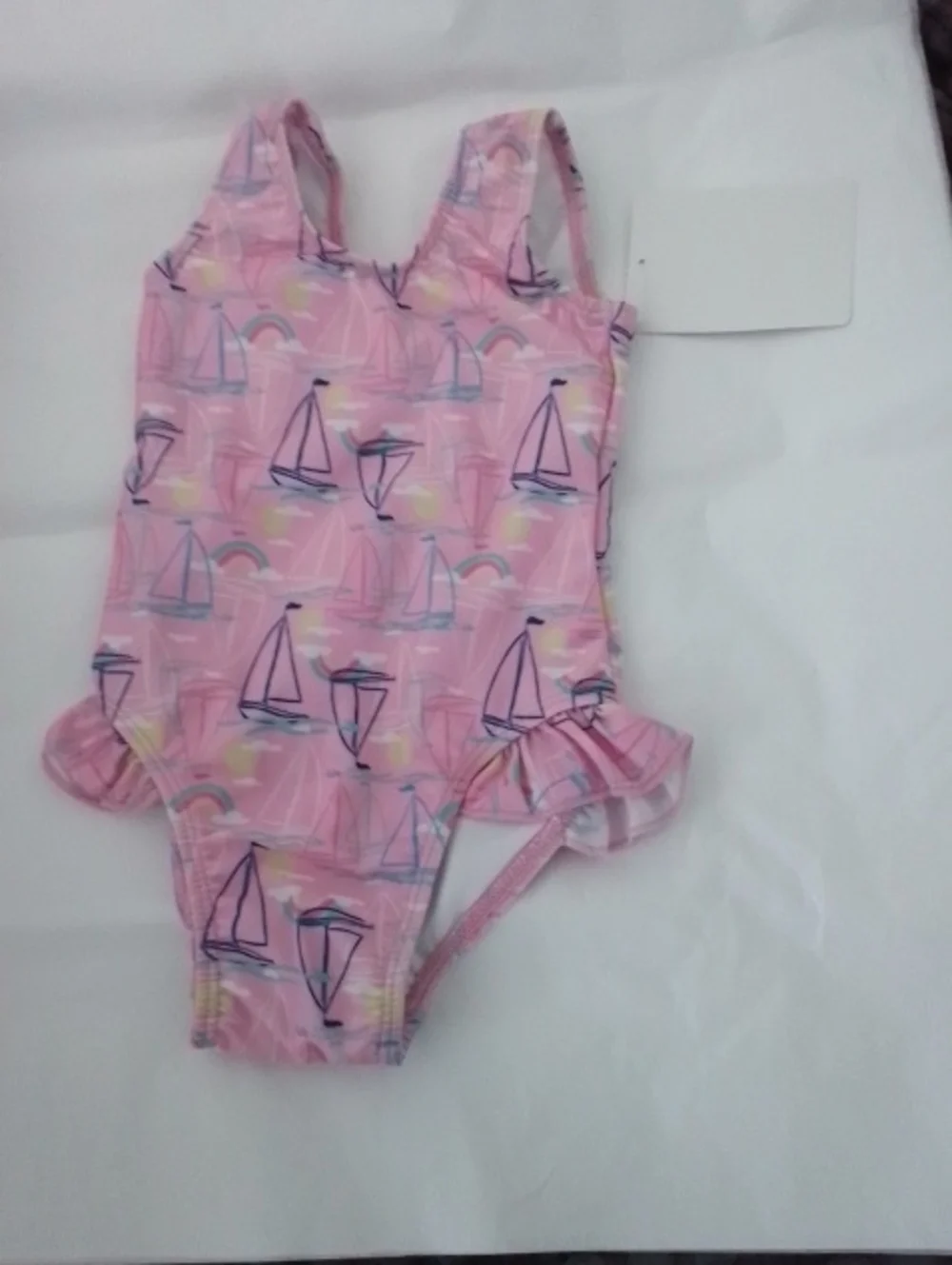 Kids Pink Sailboat One-Piece Swimsuit - Unbranded